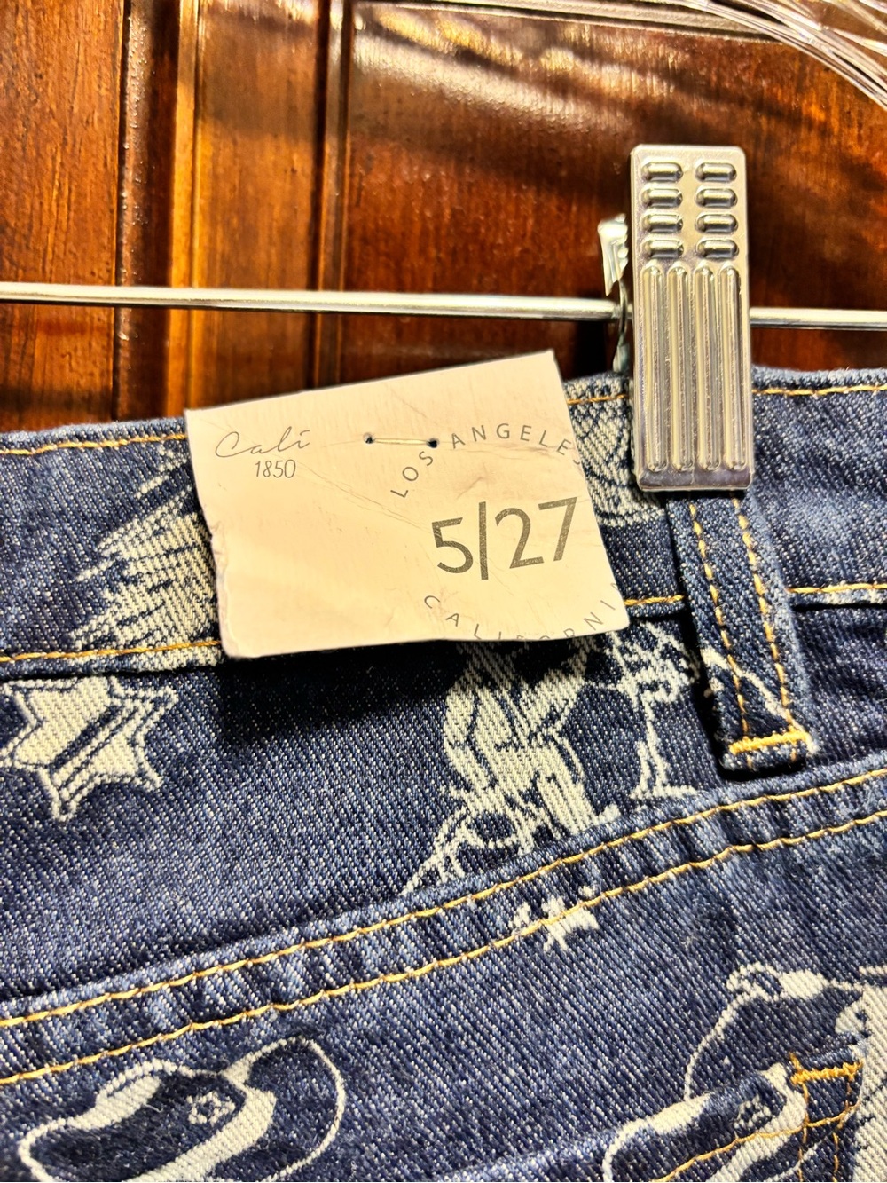 Cali 1850 Western Print Wide Leg Women's Jeans Sizze 5/27 - Picture 3 of 16